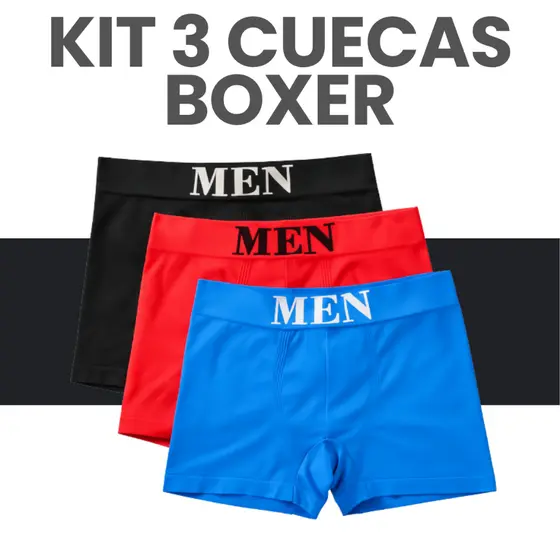 Kit Cuecas Boxer Masculinas Adulto De Microfibra3 Peças Leve Confortável