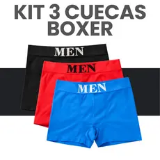 Kit Cuecas Boxer Masculinas Adulto De Microfibra3 Peças Leve Confortável