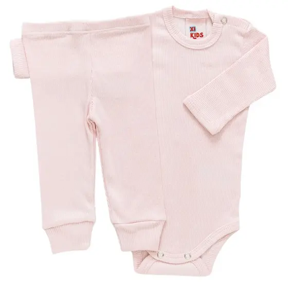 Conjunto Body E Calça Canelado Bebê 0013-A