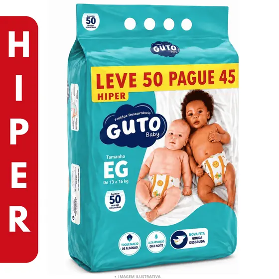 Fralda Guto Baby Hiper EG 50 unidades