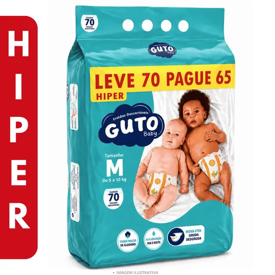 Fralda Guto Baby Hiper M 70 Unidades