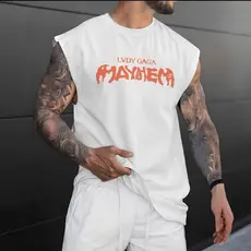 CAMISETA REGATA MACHÃO OVERSIZED LADY GAGA MAYHEM SHOW ALBUM DIVA WORLD TOUR ESTILOSA UNISSEX LONGLINE