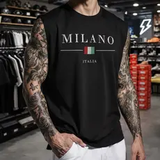 Regata Masculina Milano Oversized 100% Algodão estilo machão Cavada Várias Cores Lançamento