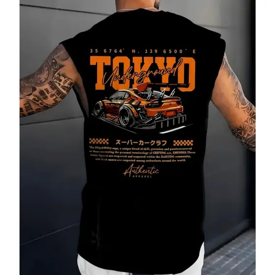 Regata Masculina Oversized TOKYO Algodão Camiseta over casual Várias cores Caimento Perfeito longline Leve Respirável