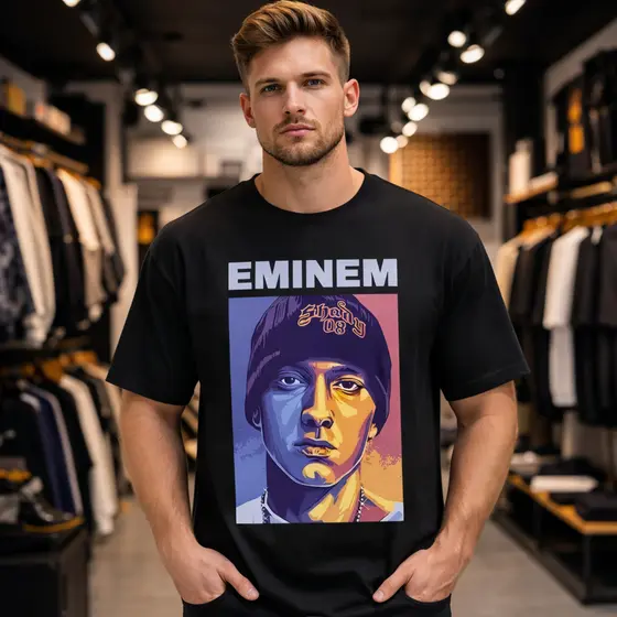 Camiseta Masculina Algodão Estilosa Retrô rock EMINEM Leve confortável caimento perfeito várias cores lançamento