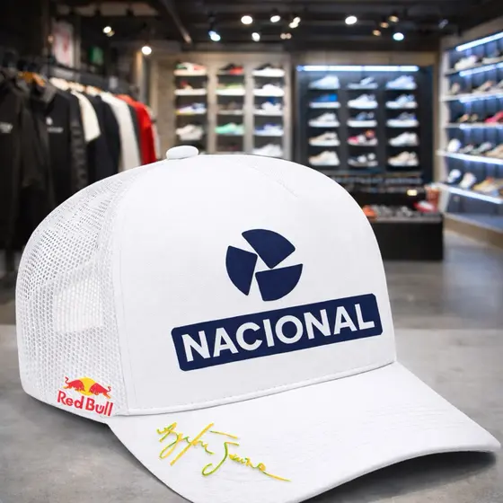 Boné Aba Curva Ajustável Nacional Ayrton Senna retrô F1 linha Premium Lançamento Promoção