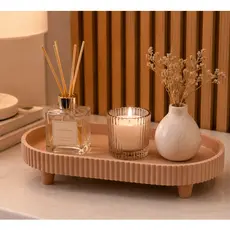Bandeja Decorativa Organizadora Oval Multiuso Minimalista de Mesa