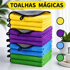 Até 10 Pano De Limpeza Microfibra 30x60cm Para Casa Carro Multiuso Lavável Sem Fiapos Macio Grande