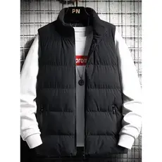 Contador retiro colete masculino outono inverno novo estilo grosso Casual para baixo algodão quente gola alta colete