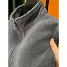 Comércio exterior pedido de cauda Polar velo gola alta colete masculino zíper outono inverno engrossado lã austríaca sem