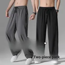 Calças masculinas estilo proteção solar calças soltas Street Wear calças esportivas masculinas em linha reta calças casu