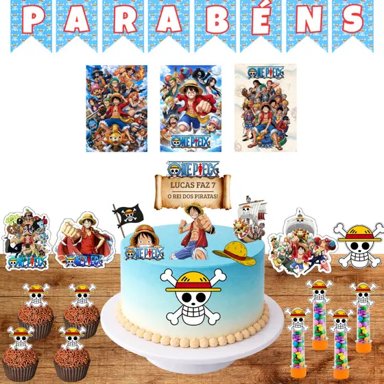 Kit Festa do One Piece Personalizado com Nome e Idade