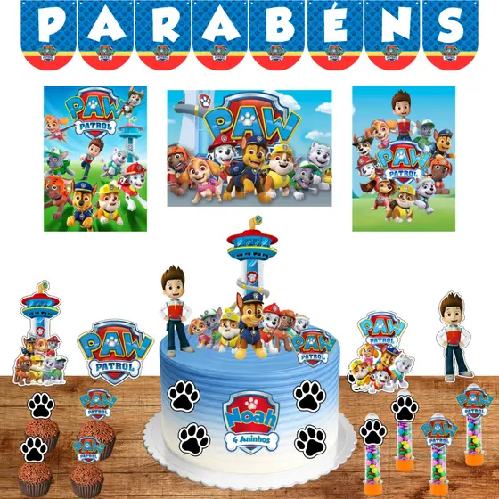 Kit Festa Patrulha Canina Personalizado com Nome e Idade