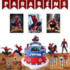 Kit Festa do Homem Aranha personalizado com Nome e Idade