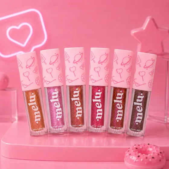Lip Gloss Labial Melu by Ruby Rose com Glitter Maquiagem
