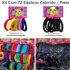 Kit 144 Elásticos de Cabelo | Xuxinha Rabicó com Laço/Lacinho | Acessório Infantil Feminino Atacado