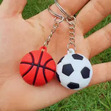 Chaveiro 3D em Silicone PVC Bola | Futebol Basquete | Porta-Chaves | Acessório para Mochilas | Presente Criativo