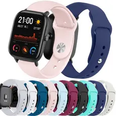 Pulseira 20mm 22mm Silicone Amazfit Gts3/Bip S/Bip Lite/Gts/Gts 2/Gtr 42mm/2 Mini Smartwatch Relógio