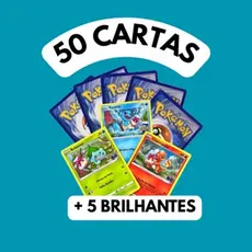 Cartas Pokemon Originais Lote com 50 - Cartas Originais - + 5 Brilhantes Garantidas