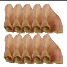 Pacote com 6un de Orelhas Suína Para Cães Mordedor Mastigador Petisco Natural Marca Puresnacks