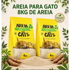 CAIXA KIT COM 2 AREIA HIGIÊNICA NATURAL BIODEGRADÁVEL MILHO E MANDIOCA PARA GATOS TIGER CATS 4KG