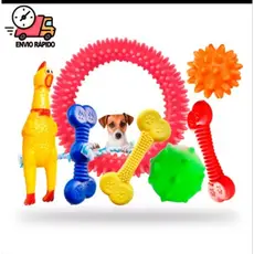 Kit Brinquedos e mordedores maciços e Vinil ideal para cachorros e pequeno e médio porte