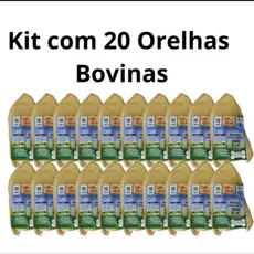 Kit 20 Mordedores Orelha Bovina desidratada para cães