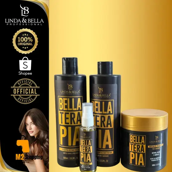 Kit 4 Unidades Bellaterapia - Mascara de Tratamento 500g + Shampoo e Condicionador 500ML + Óleo 60ML