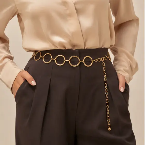 Cinto feminino Lindo Moda Tendência Argola Redonda