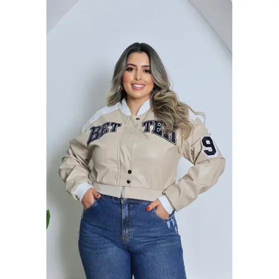 Jaqueta Better Plus Size | Modelo Bomber | Couro Sintético Premium