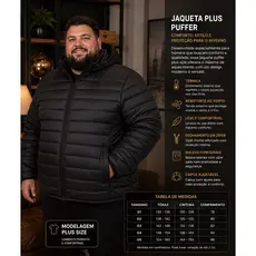 jáqueta Plus size Masculina | Preto básico e confortável