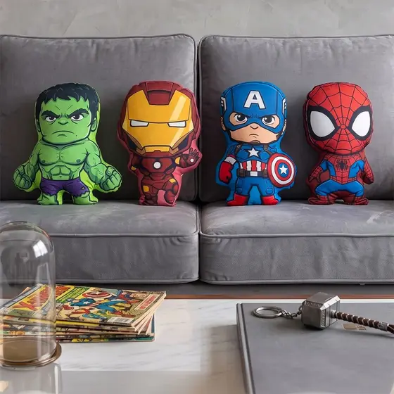 Kit 4 Almofadas Super Heróis Vingadores Baby Decorativas Recortadas Quarto Infantil