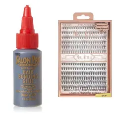 New Show Conjunto de Cola 30ml Salon Pro + Caixa Com Cílios postiços 6D MINK - 240 Tufinhos Sem Nó