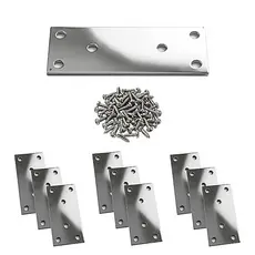 Kit 10 Placas para União Reta Fixação Madeira Ferragem Sweet Parts