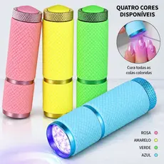 Mini Lanterna Portatil Aborrachada LED UV Branca Seca Unha Gel Cores Aleatorias Manicure