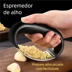Espremedor de Alho Amassador - Aço Inox e ABS Resistentes, Ideal para Culinária Diária