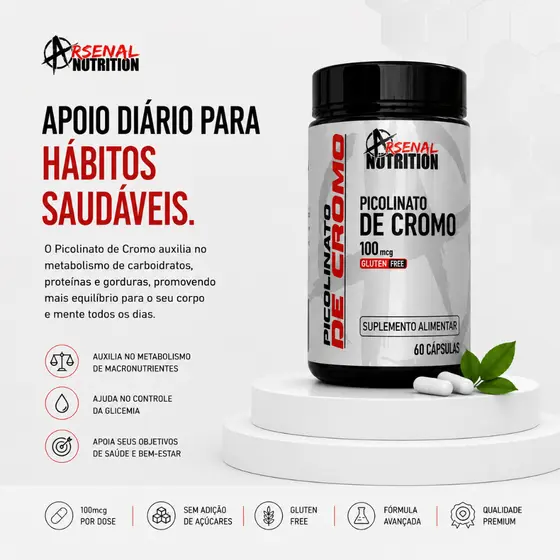 Picolinato de Cromo 100mcg Matéria Prima Importada