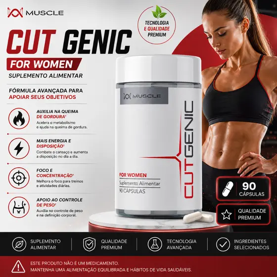 Suplemento Cutgenic For Women Muscle 90 Cápsulas Sem Sabor