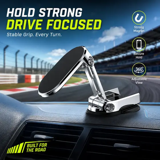 1 Kit Suporte Magnético Forte Para Telefone De Carro Giratório Smartphone Celular Dobrável