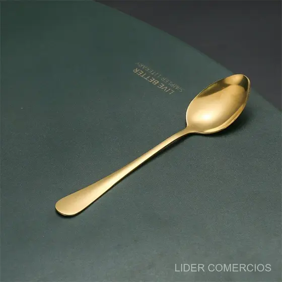 6/12/18 Pcs Pequena Colher Dourada,Adequado Restaurante, Festa, Viagem, Uso Ao Ar Livre.