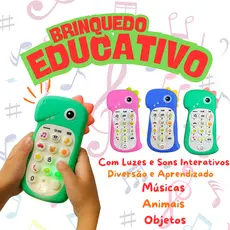 Telefone Infantil De Brinquedo Para Bebês Educativo Música Dormir Mordedor Crianças Simulação