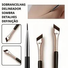 Pincel Chanfrado Fino para Delineador e Sobrancelhas – Precisão, Detalhes, Sombra e Definição
