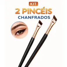 Kit 2 Pincéis Chanfrados de Alta Precisão – Delineador Impecável, Sobrancelhas Naturais e Definição Perfeita