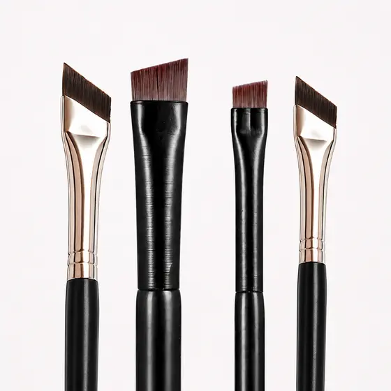 Kit 4 Pincéis para Sobrancelha e Delineado Profissional Ultrafino Chanfrado