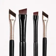 Kit 4 Pincéis para Sobrancelha e Delineado Profissional Ultrafino Chanfrado