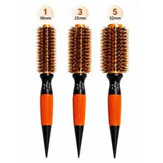 Kit 3 Escovas Redondas Roger Profissional 1 3 e 5 Para Escovar Modelar Secar Cabelos Anti Frizz