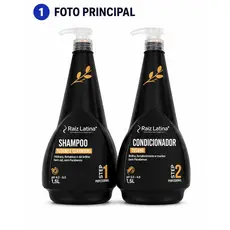 Raiz Latina Kit Shampoo e Condicionador Tutano Ceramidas 1,5L Hidratação Nutrição Capilar Anti Frizz Brilho Profissional