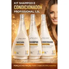 Kit Shampoo Condicionador e Máscara Profissional 1,5L Raiz Latina