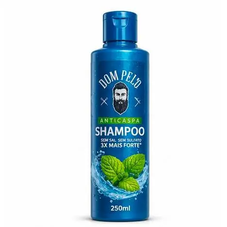 Shampoo Anticaspa Masculino Dom Pelo 250ml Sem Sal Sem Sulfato Combate Caspa Refrescante Limpeza Profunda