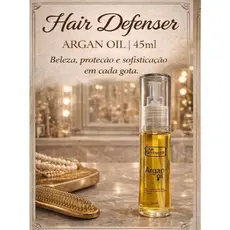Óleo de Argan Capilar Hair Defenser 45ml – Anti Frizz, Brilho e Proteção Térmica